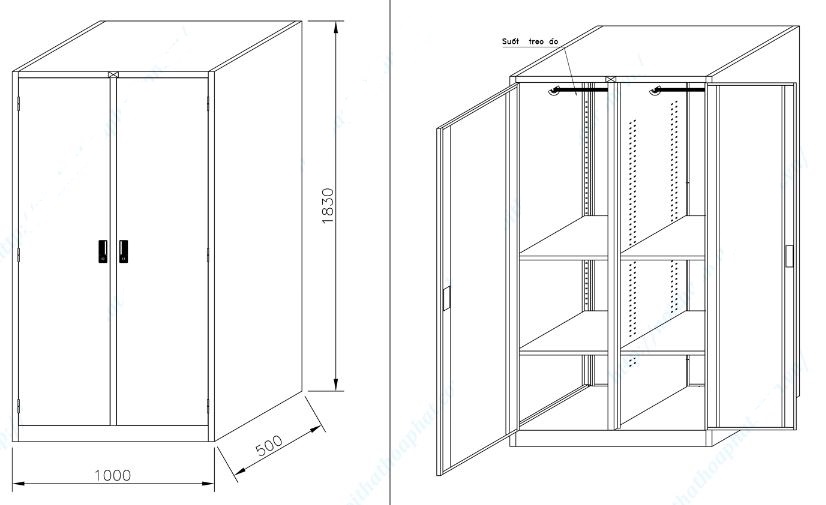 Tủ sắt văn phòng TU09K2SA